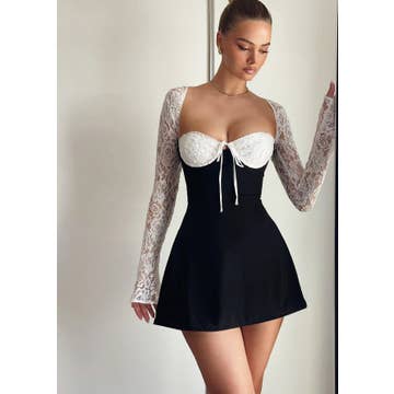 Lace Elegance Corset Mini Dress